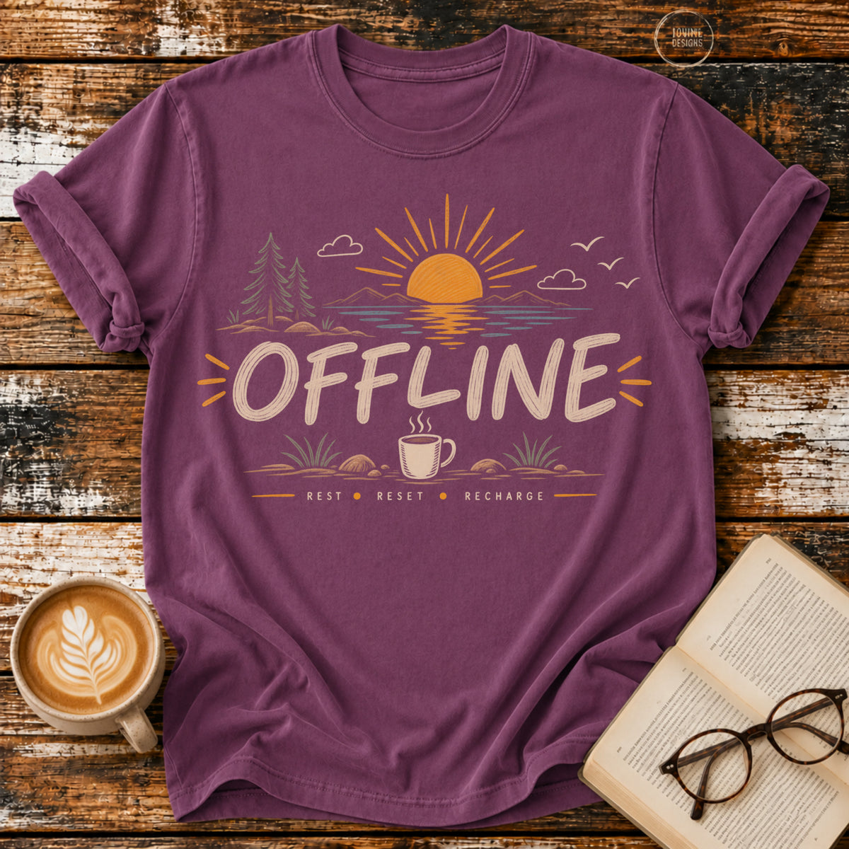 Offline Vintage T-Shirt | Slow Living Graphic Tee | Nature Lover Shirt