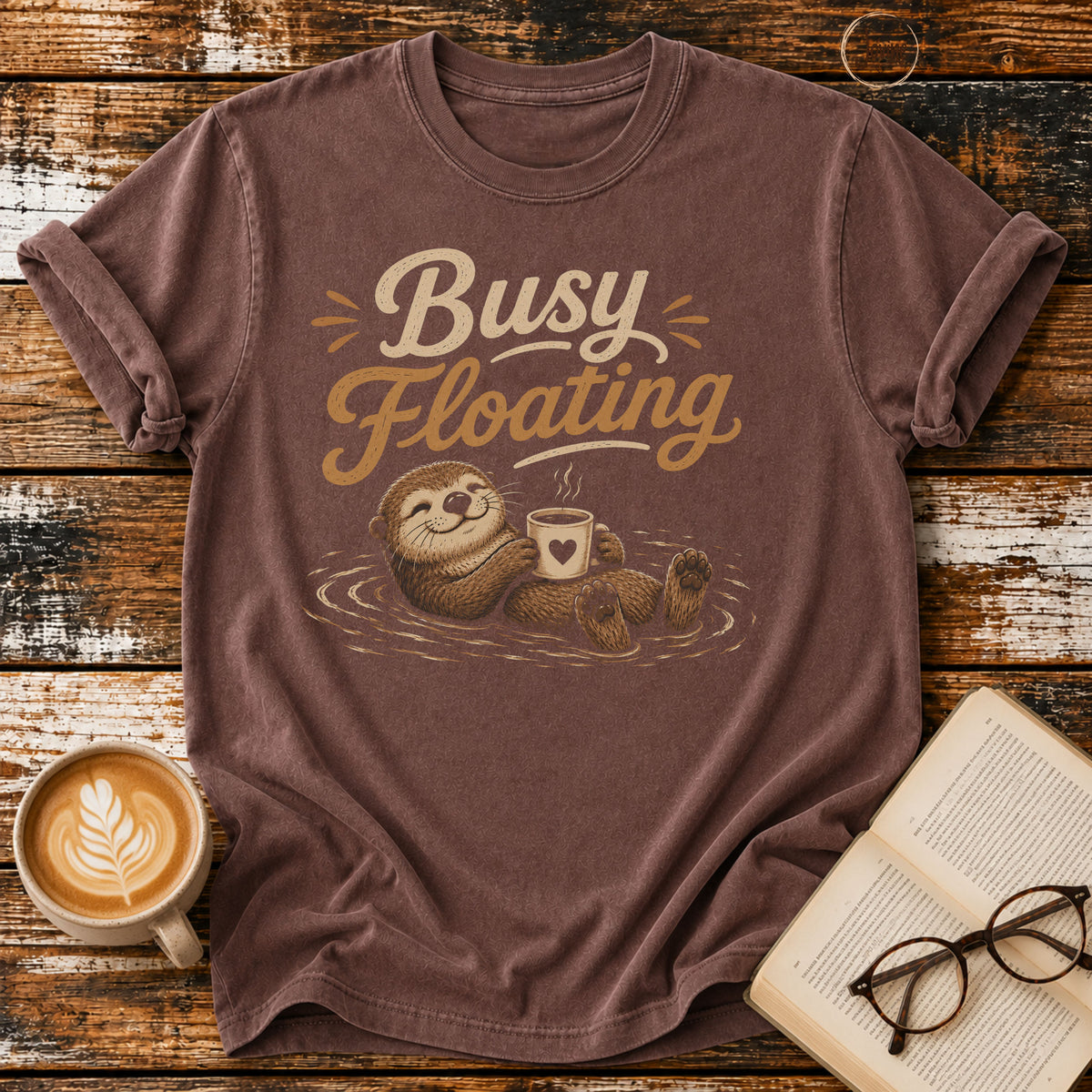 Busy Floating Vintage T-Shirt | Funny Coffee Lover Tee | Slow Living Shirtt