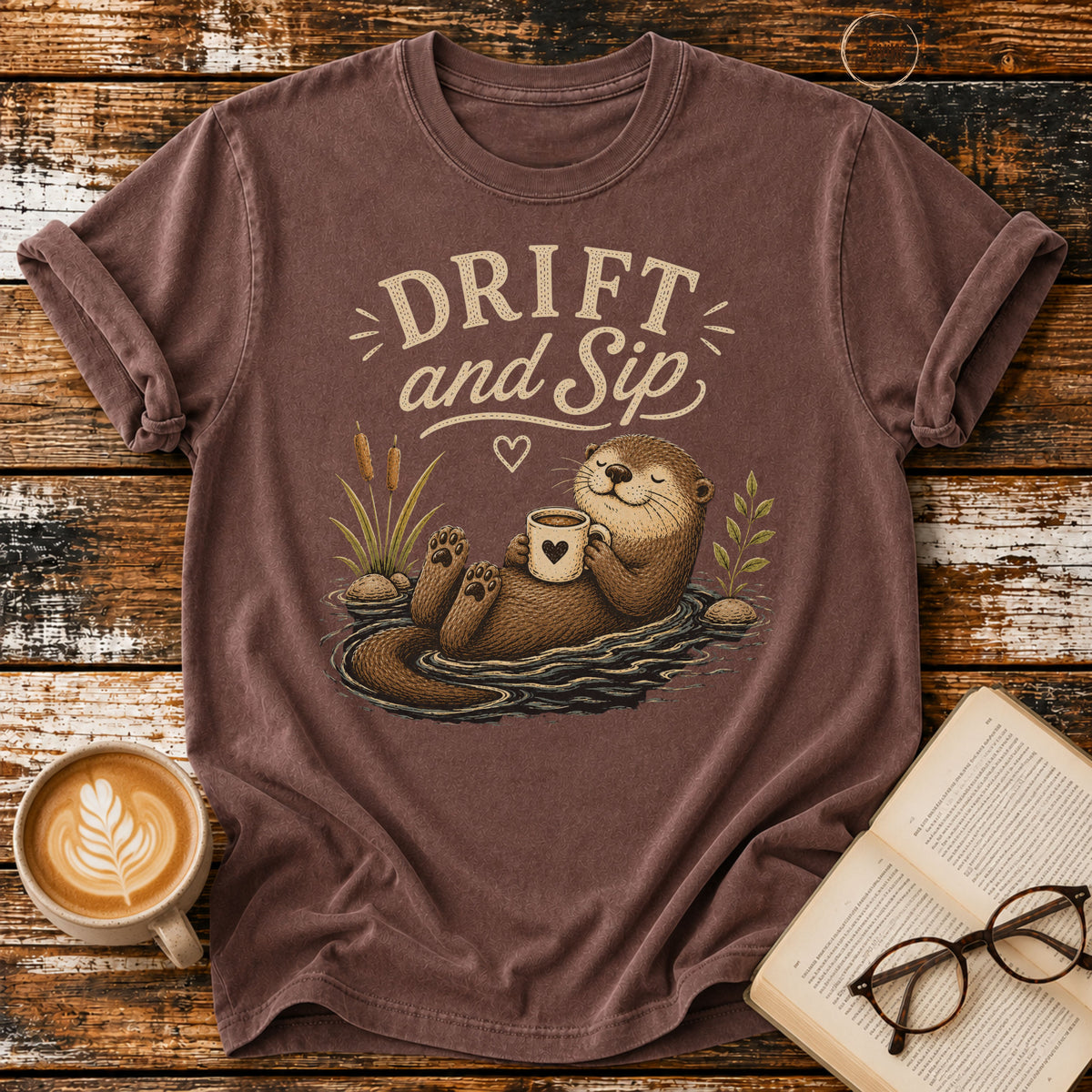 Drift and Sip Vintage T-Shirt | Coffee Lover Tee | Slow Living Shirt