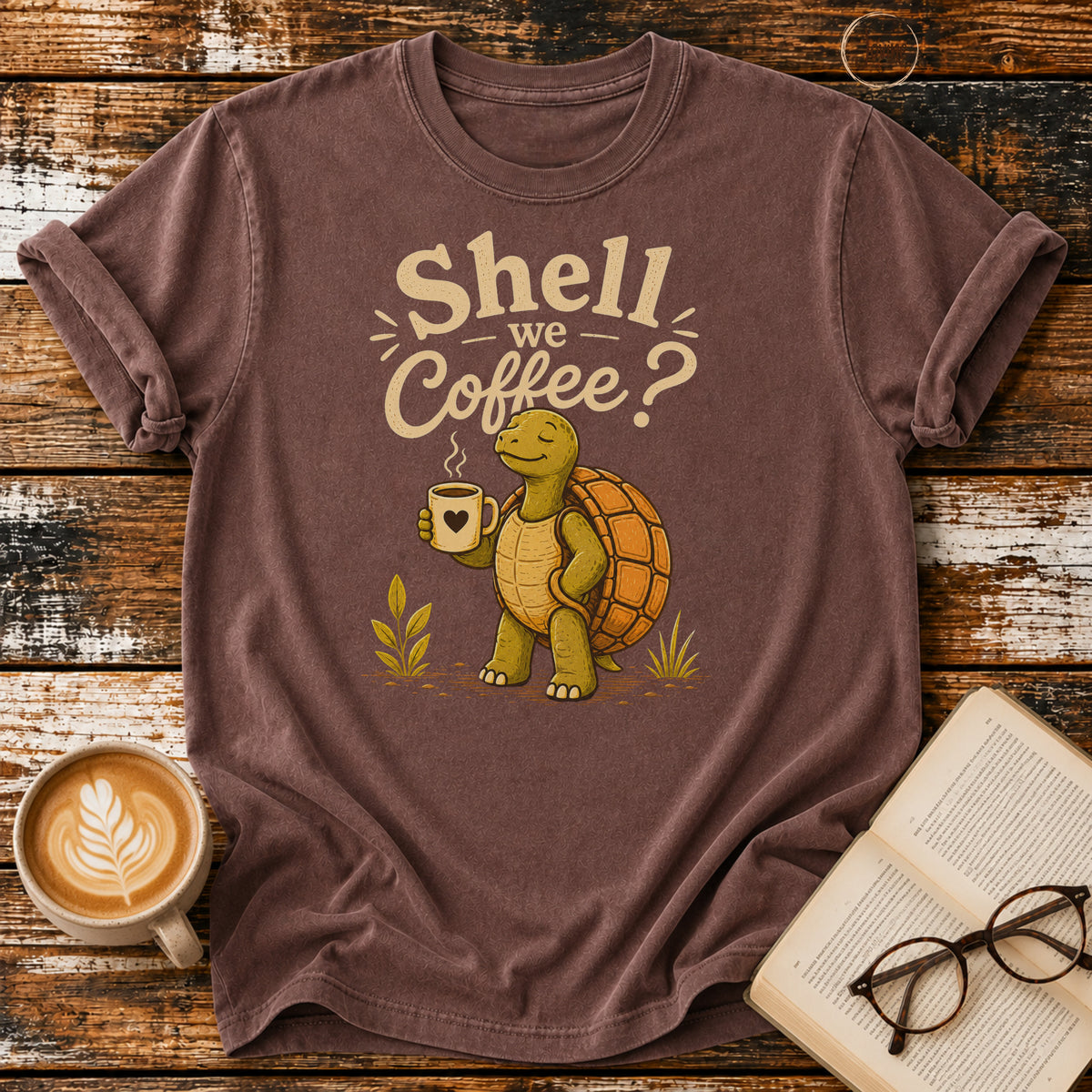 Shell We Coffee? Vintage T-Shirt | Funny Coffee Lover Tee | Slow Living Shirt