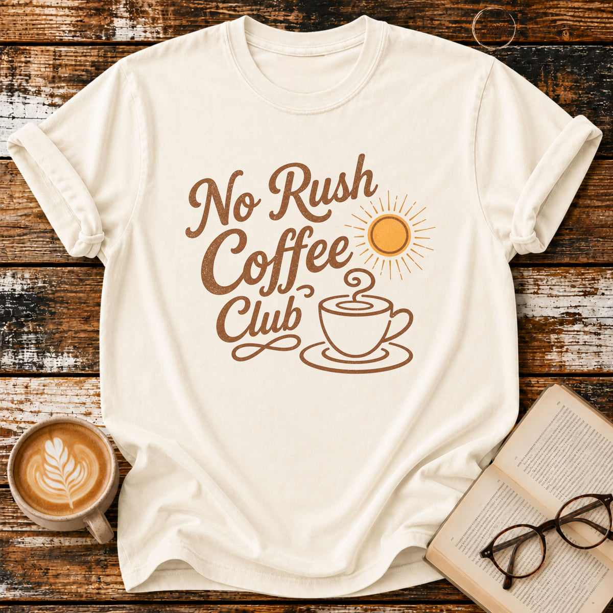 No Rush Coffee Club Vintage T-Shirt | Coffee Lover Tee | Slow Living Shirt